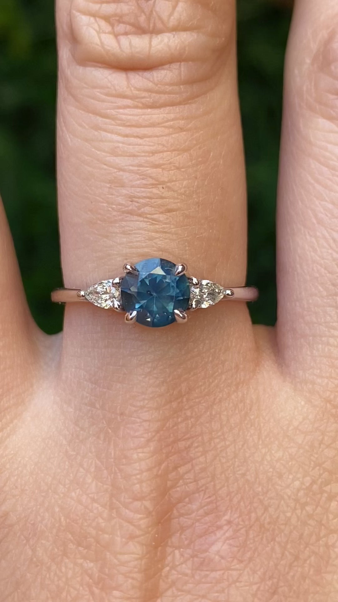 Olivia Ring, 1.01ct Blue Montana Sapphire