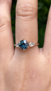 Claire Ring, 1.55ct Dark Blue Australian Sapphire