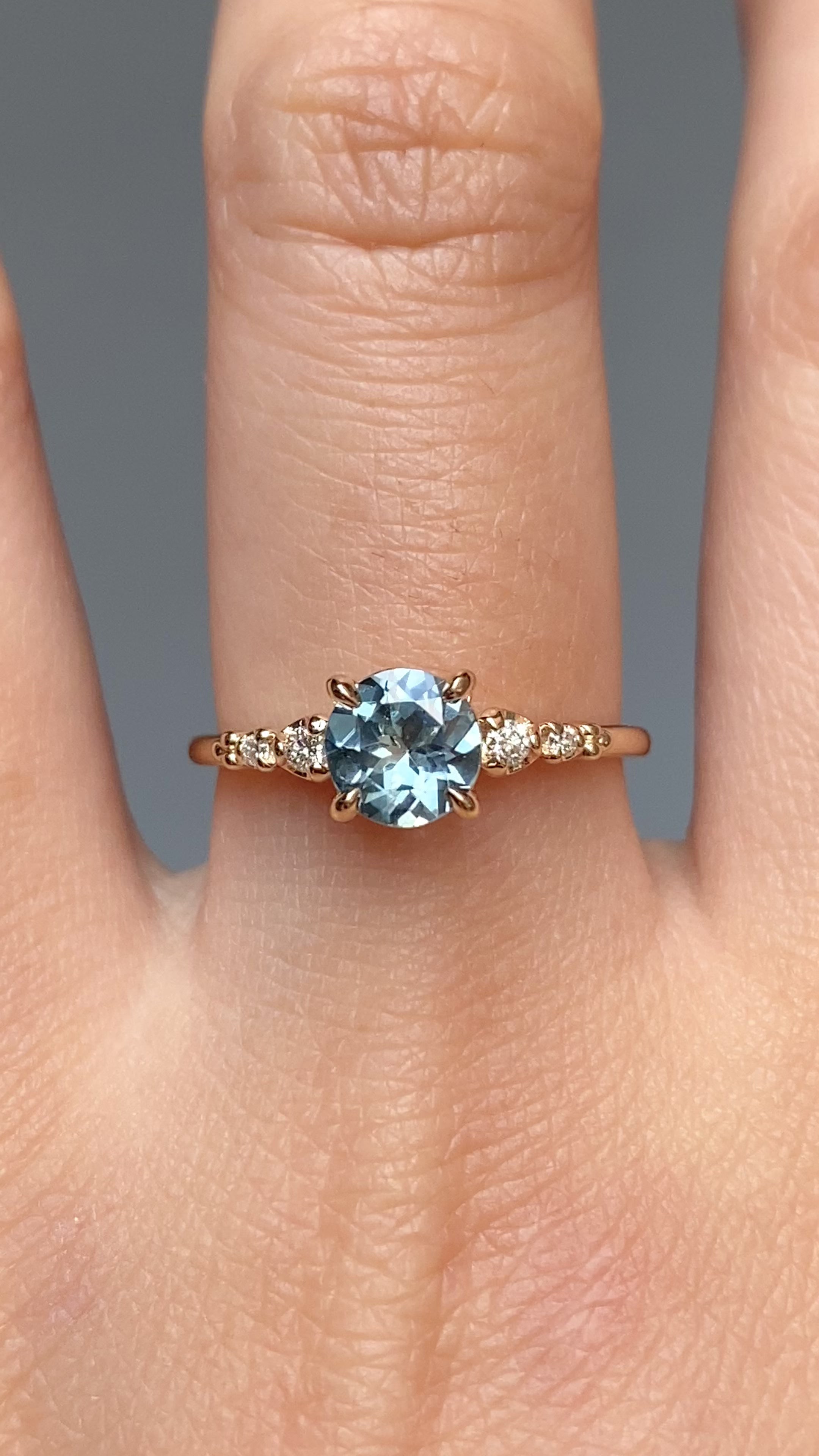 Estel Fleur 4 Prong Ring, 1.09ct Montana Sapphire