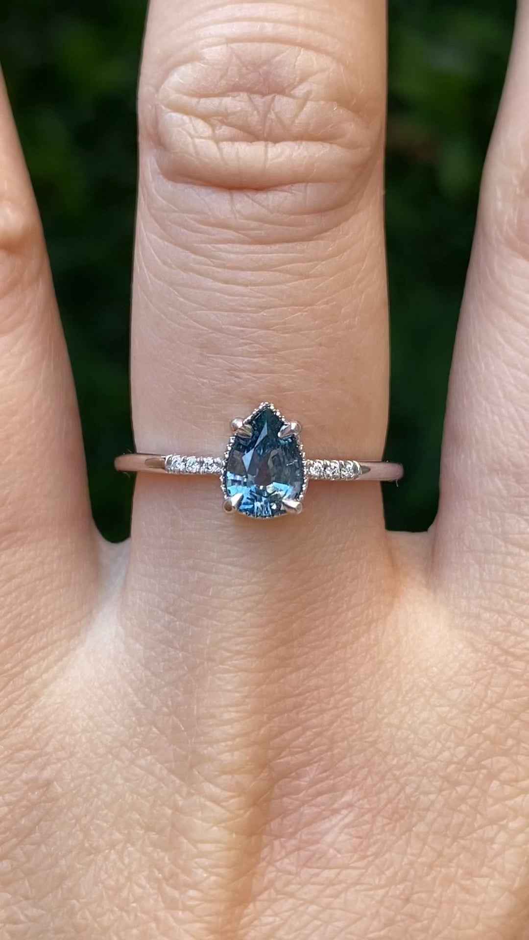 Grace Ring, 0.62ct Blue Montana Sapphire
