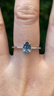 Grace Ring, 0.62ct Blue Montana Sapphire
