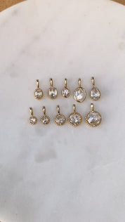 Dahlia Rose Cut Oval Diamond Charm