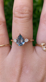 Ayana Ring, 1.53ct Blue Montana Sapphire