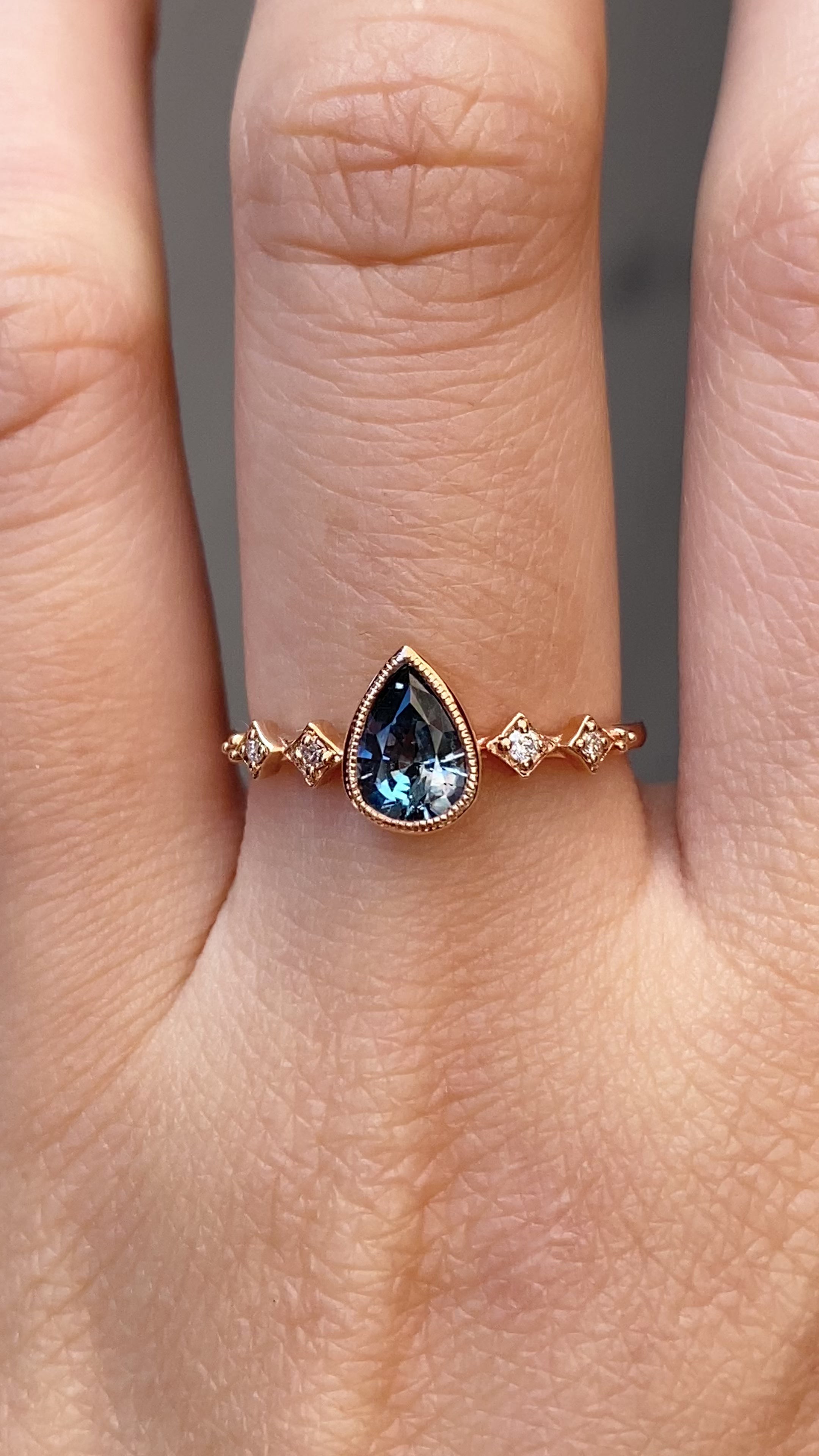 Celeste Ring, 0.89ct Blue Montana Sapphire