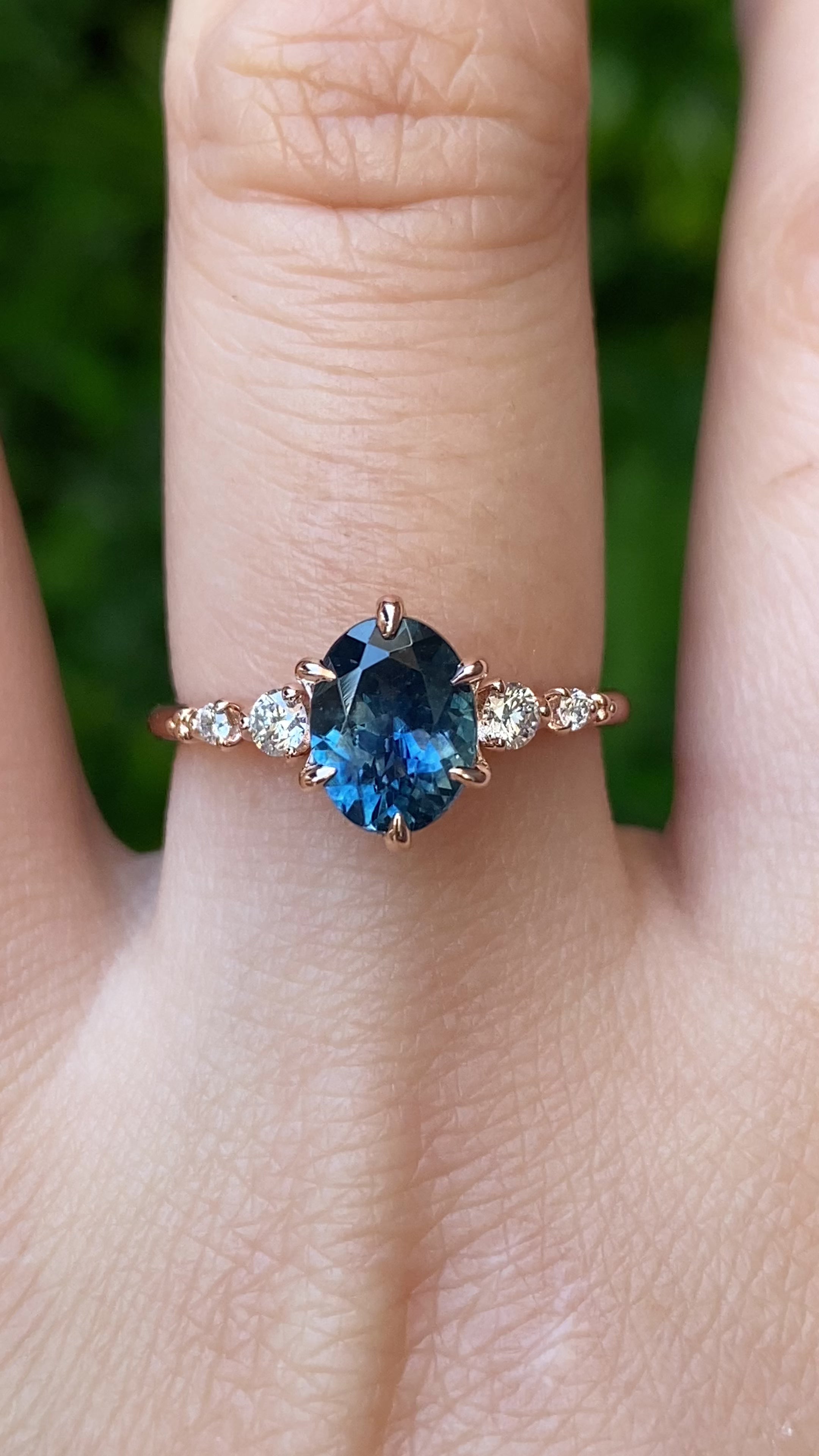 Estel Fleur Ring, 1.66ct Blue Montana Sapphire