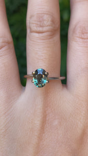 1.58ct Oval Cut Green Madagascar Sapphire SO572