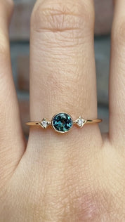 Moon & Star Ring, 0.45ct Sapphire