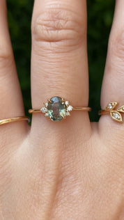 Lena Ring, Green Madagascar Sapphire