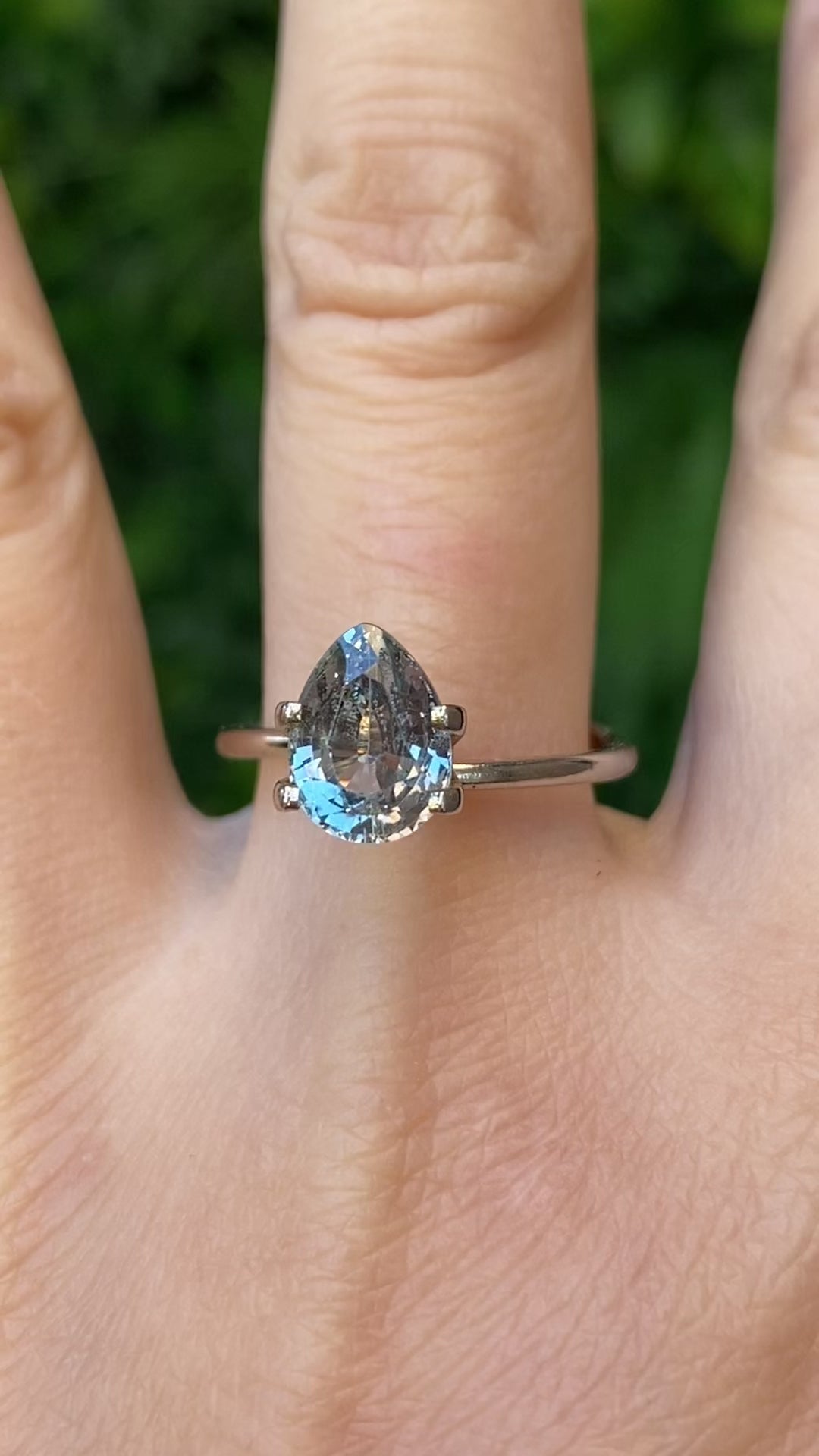 2.62ct Pear Cut Light blue green Madagascar Sapphire Sapphire SF504