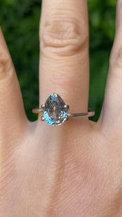 2.62ct Pear Cut Light blue green Madagascar Sapphire Sapphire SF504