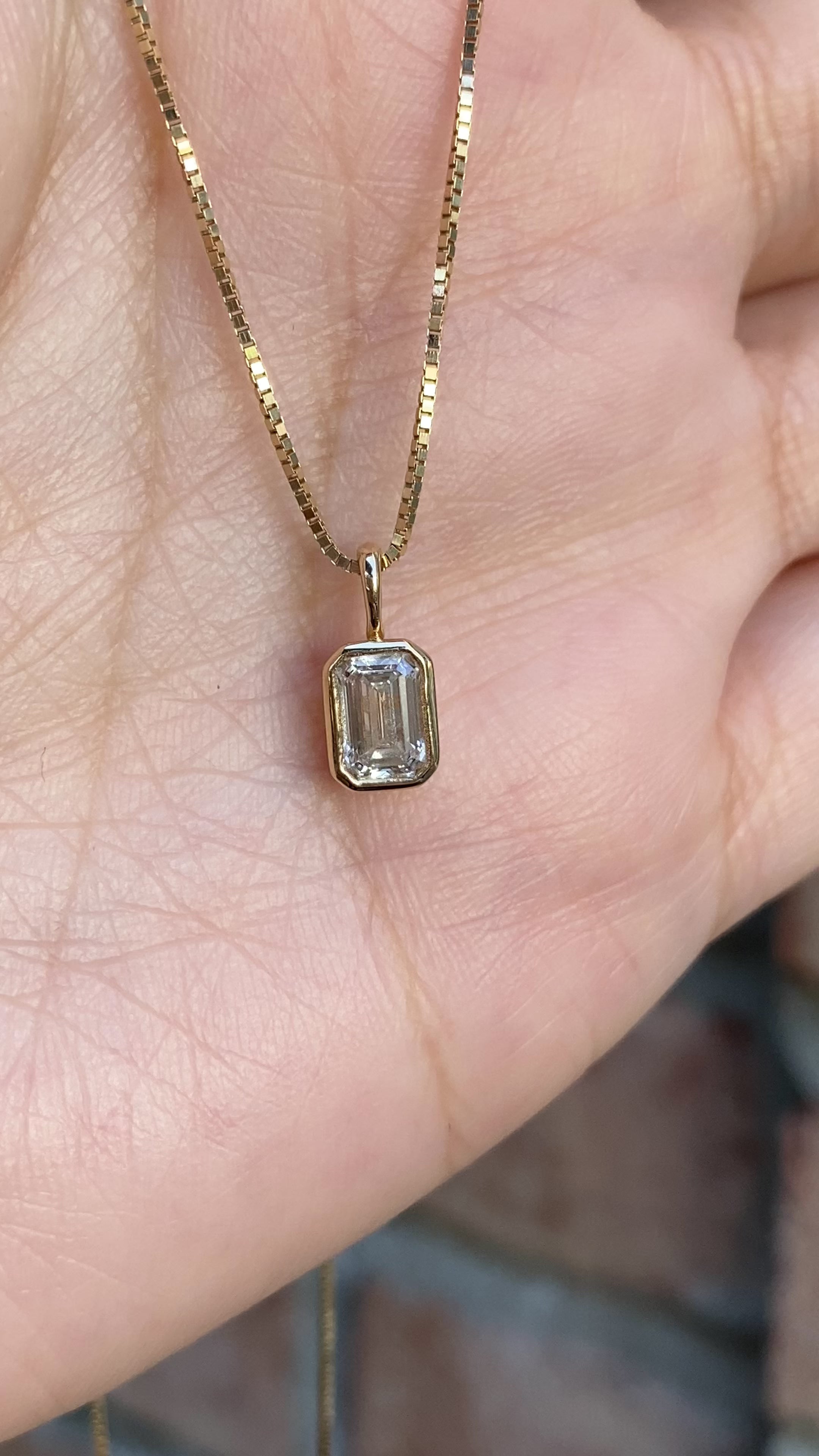 Patia Emerald-Cut Diamond Charm