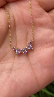 Gloria Necklace, Lavender Purple Pink Sapphire
