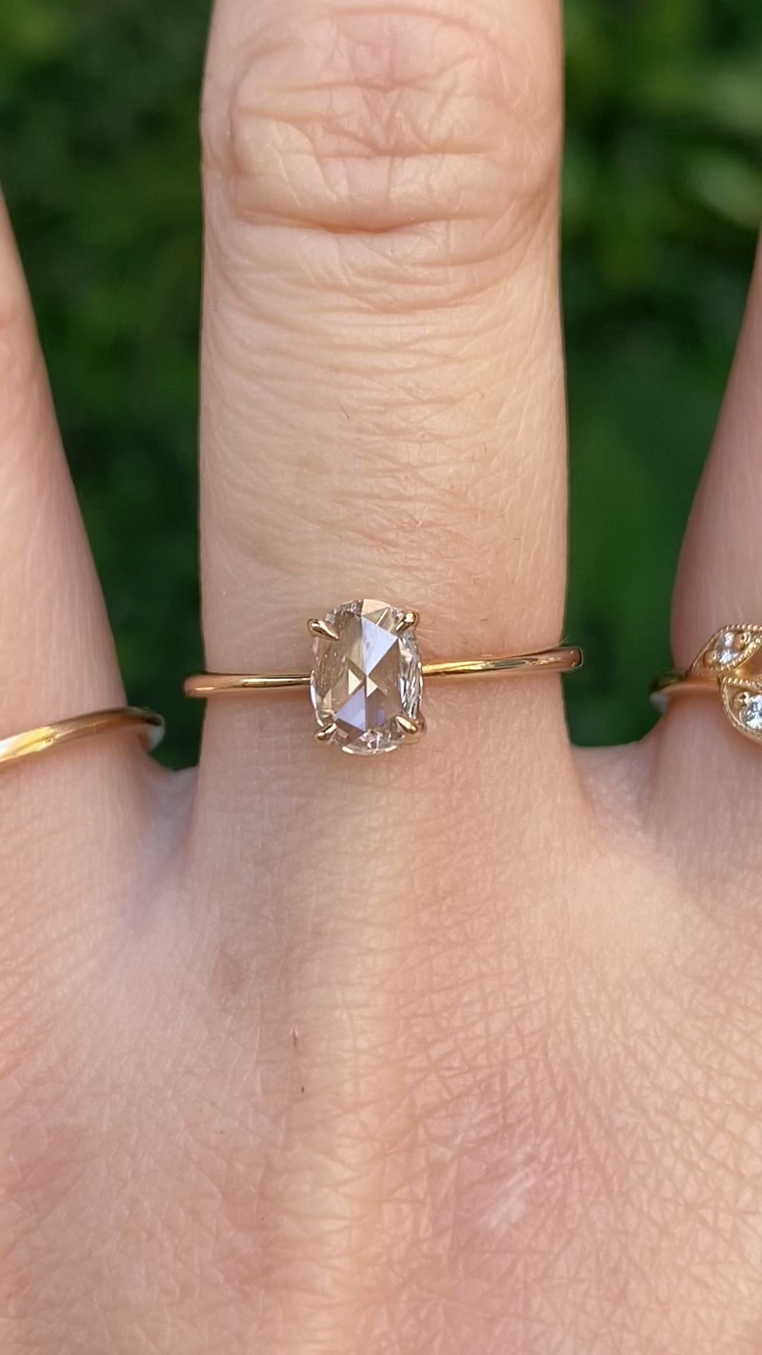 Nina Ring, 0.50ct Oval Rose Cut Diamond