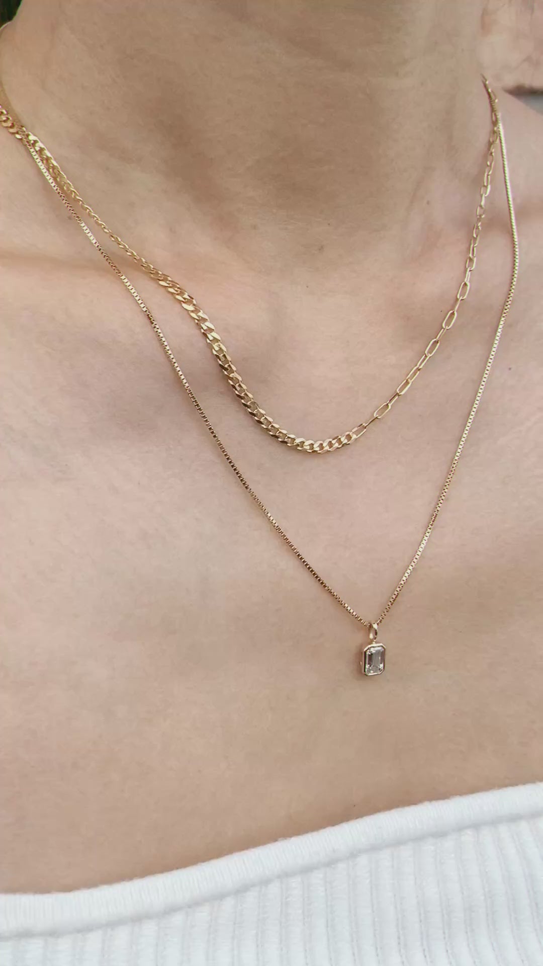 Patia Emerald-Cut Diamond Charm