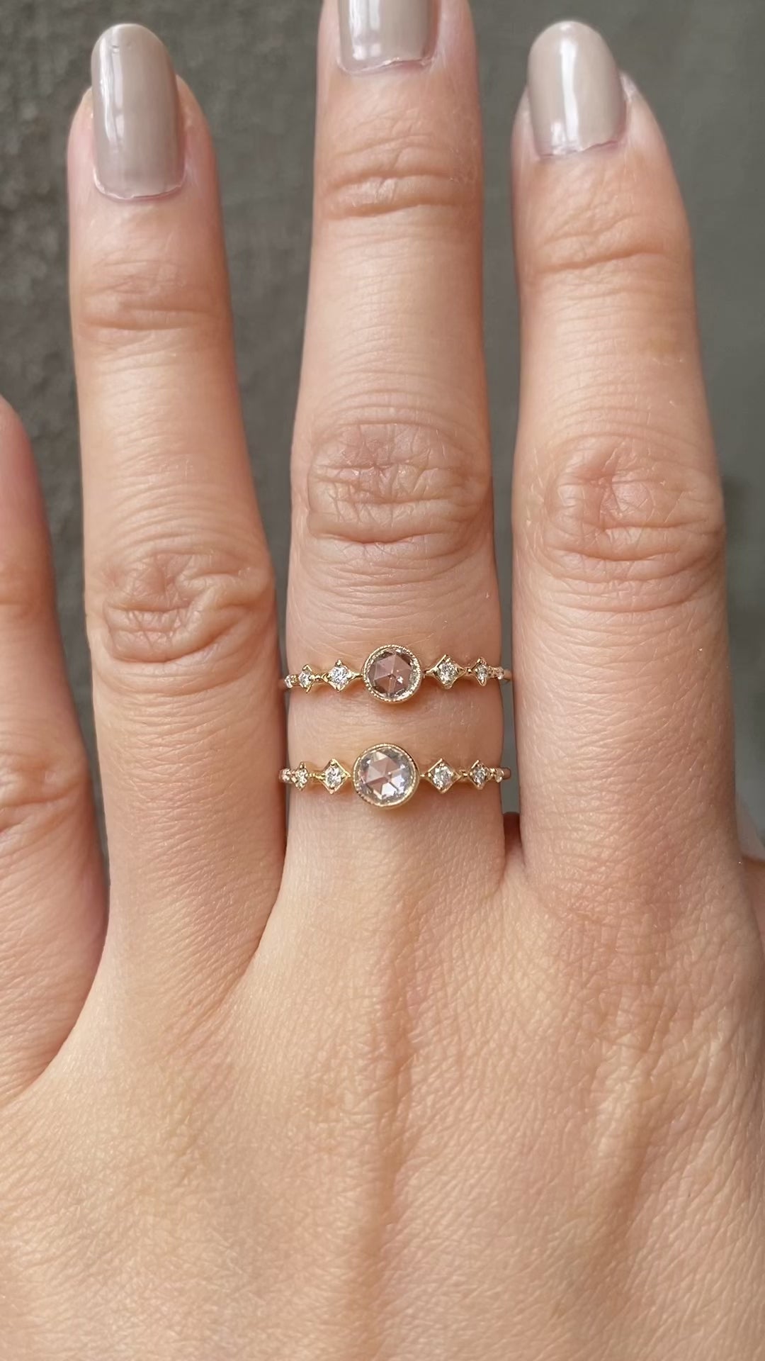 Celeste Round Bezel Set Rose Cut Diamond Ring