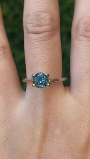 1.21ct Round Cut Parti Blue Green Montana Sapphire SR394