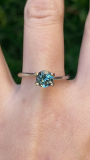 1.13ct Round Cut Blue Green Montana Sapphire SR505