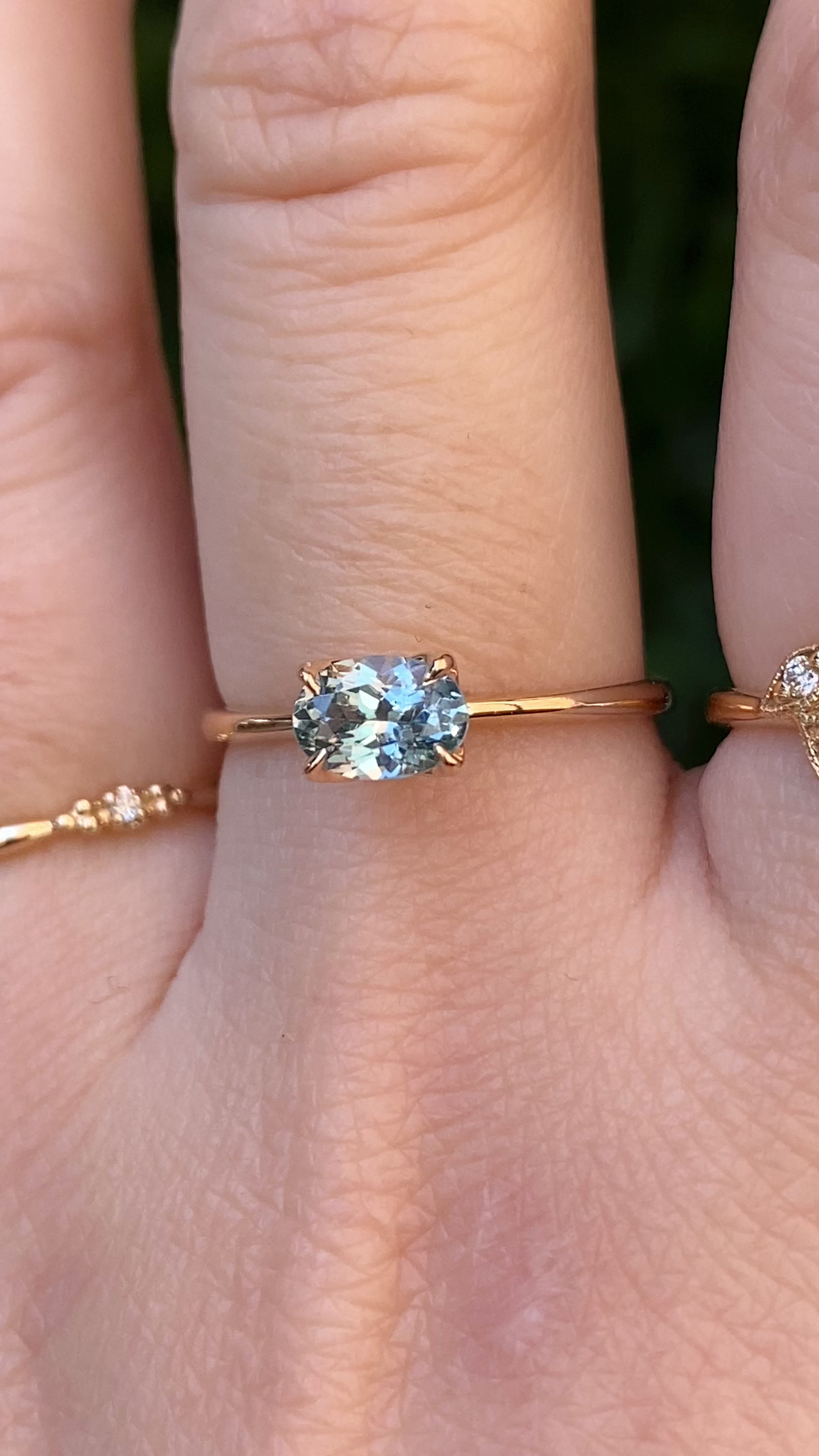 Sara Ring, 1.04ct Blue Montana Sapphire
