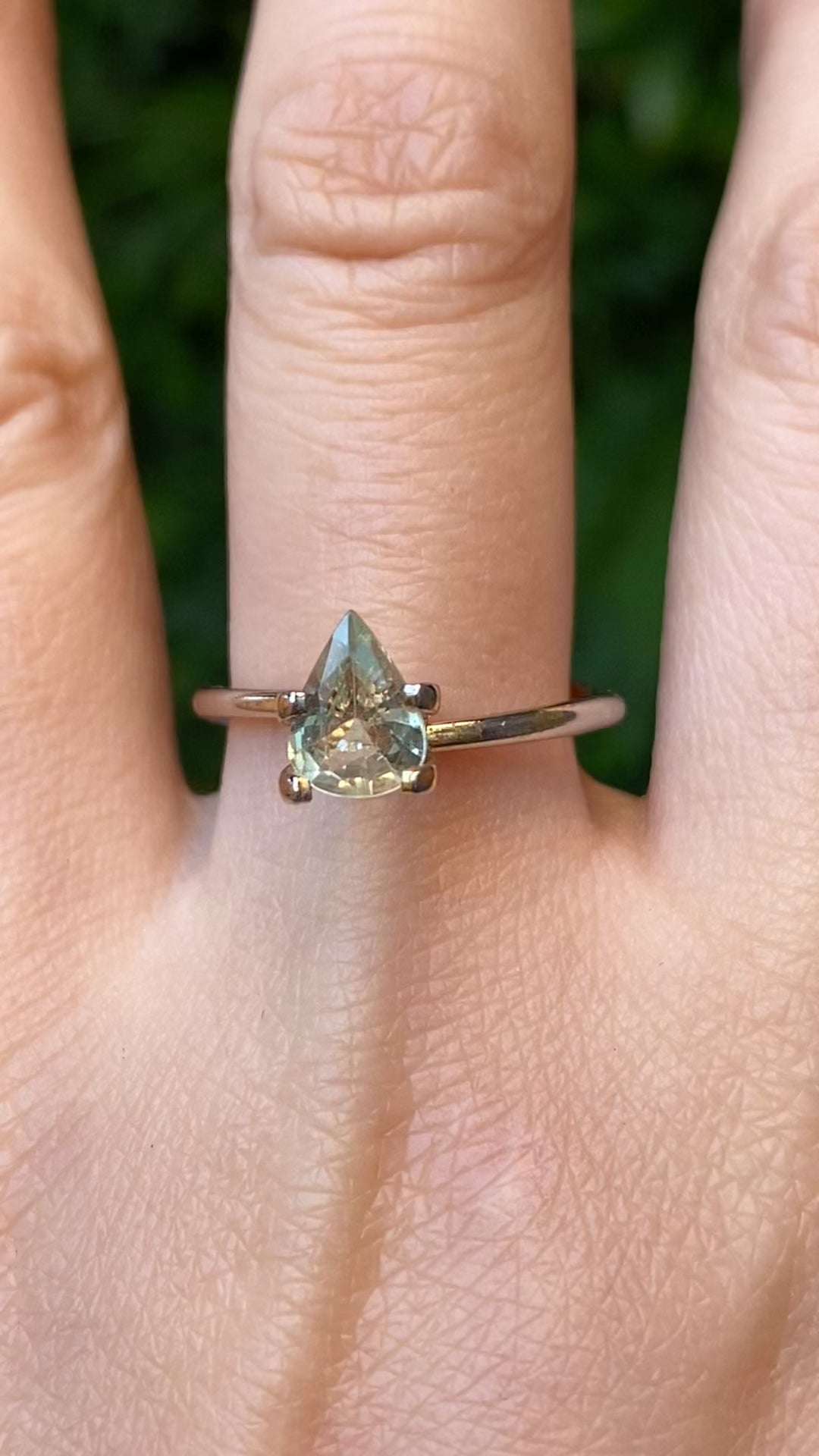 1.02ct Pear Cut Green Madagascar Sapphire SF372