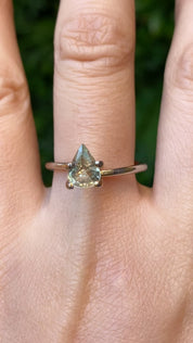 1.02ct Pear Cut Green Madagascar Sapphire SF372