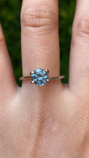 1.34ct Round Cut Light Blue Montana Sapphire SR363