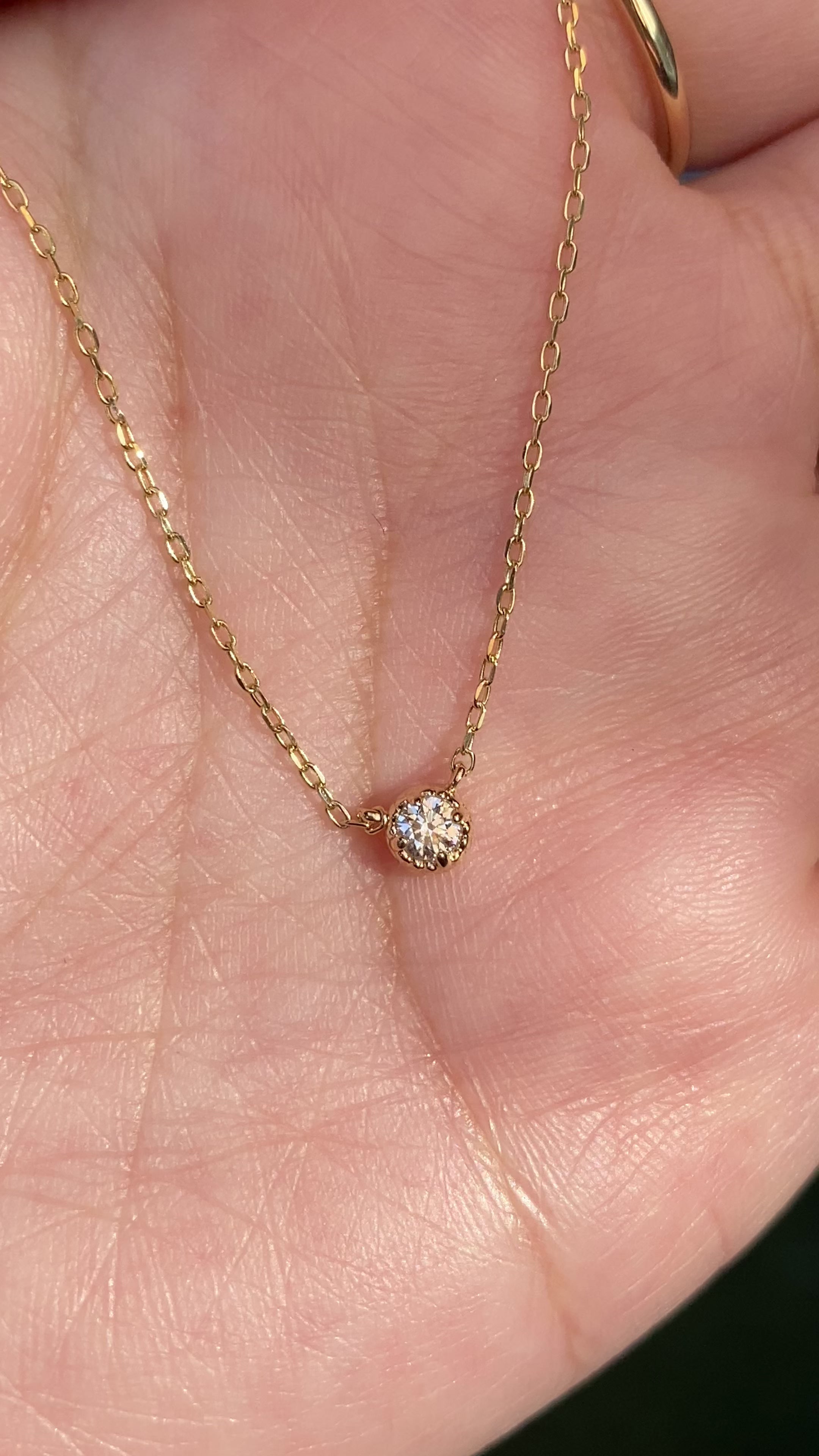 Dahlia Diamond Solitaire Necklace