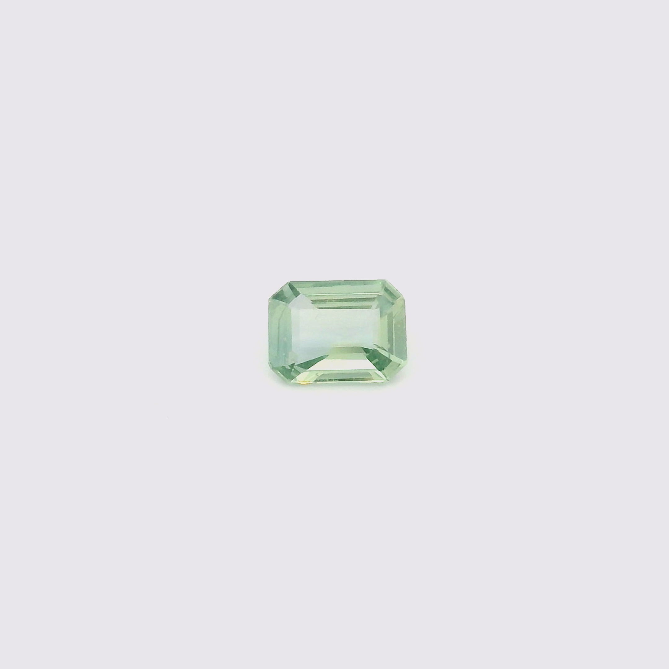 1.12ct Emerald Cut Light Blue Green Madagascar Sapphire SF500