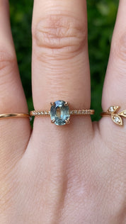 Audrey Ring, 1.20ct Green Montana Sapphire