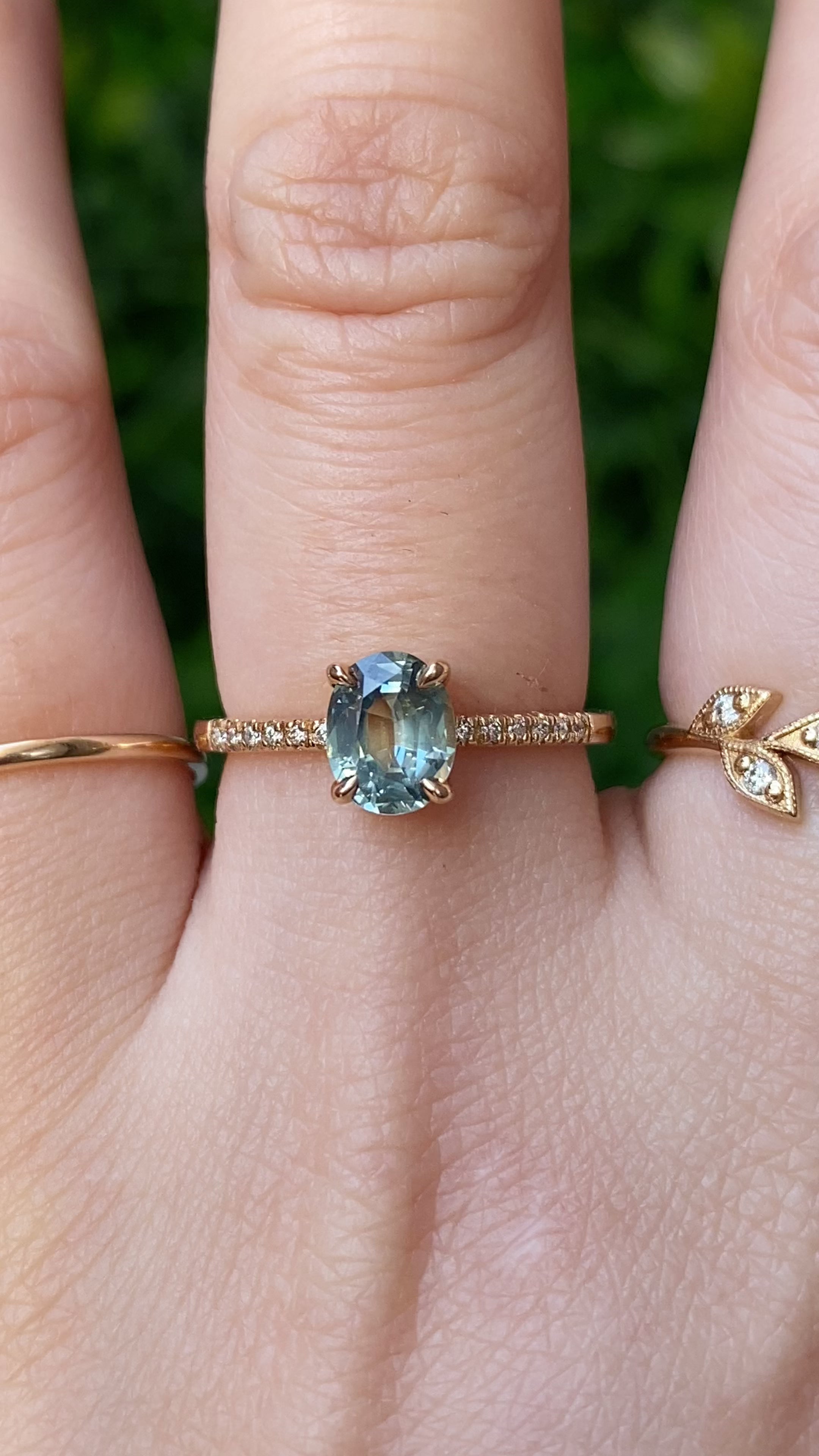 Audrey Ring, 1.20ct Green Montana Sapphire