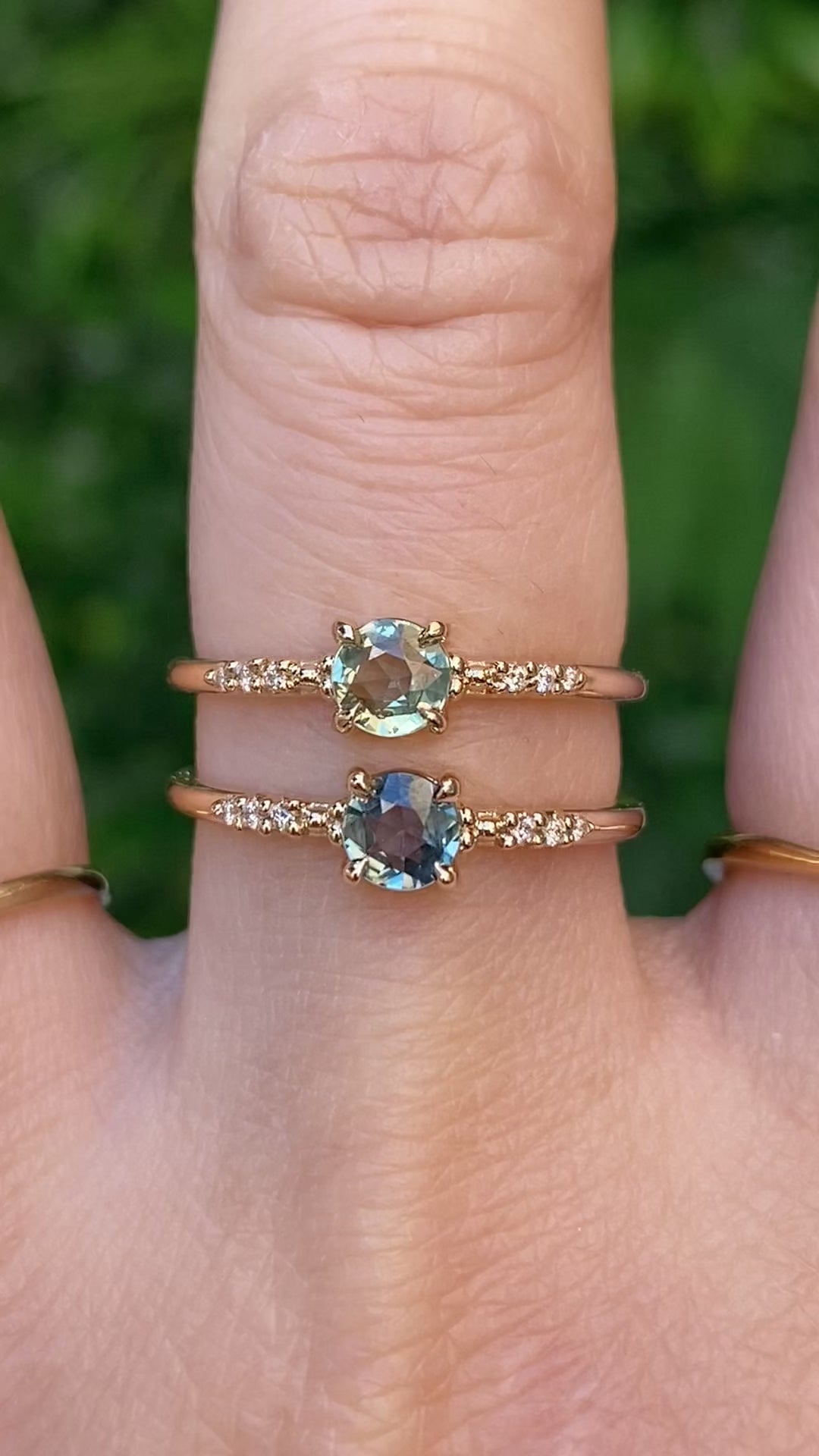 Eloise Ring, 0.35ct Unheated Blue & Green Sapphire