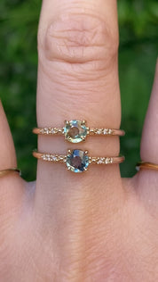 Eloise Ring, 0.35ct Unheated Blue & Green Sapphire