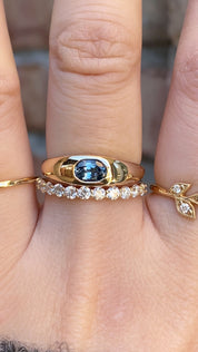 Dome Ring, 0.60ct Blue Montana Sapphire