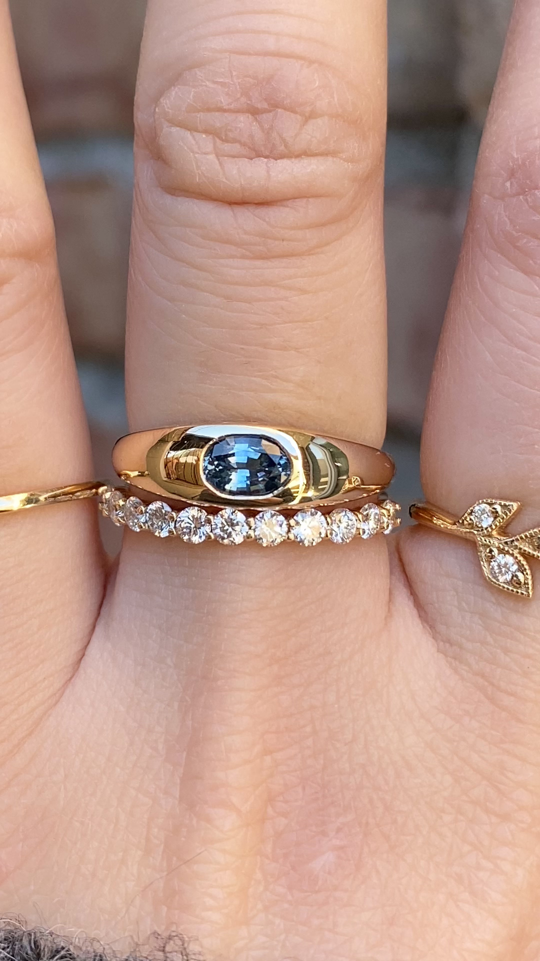 Dome Ring, 0.60ct Blue Montana Sapphire