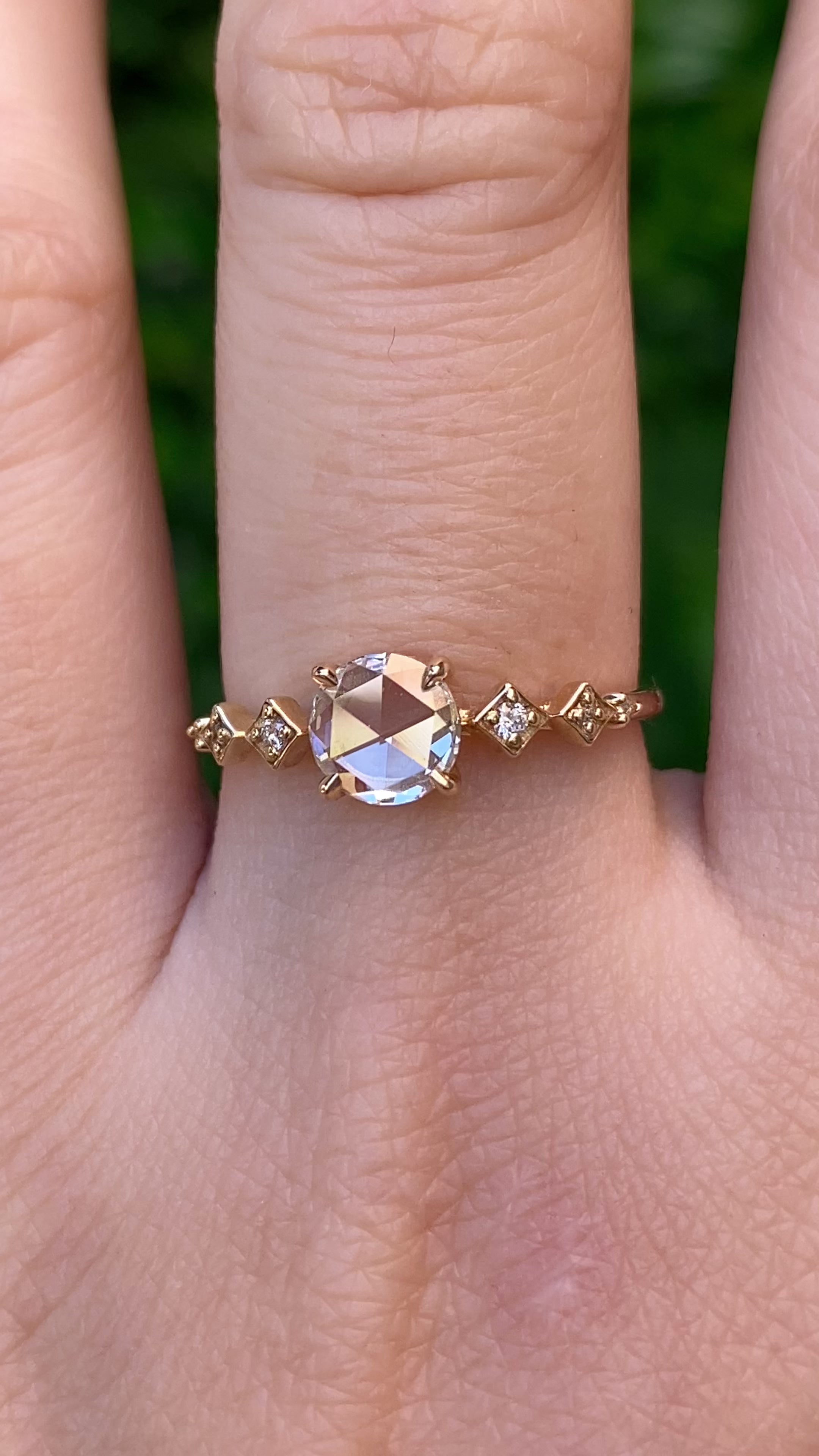 Celeste Ring, 0.49ct Round Rose Cut Diamond