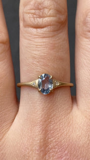 【即日配送】パイパーリング ・0.60ct・非加熱マダガスカル産ブルーサファイア・K14YG
