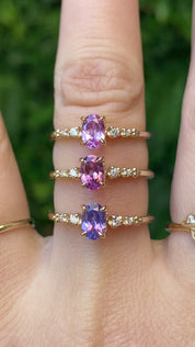 Estel Fleur Ring, 0.60ct Unheated Madagascar Sapphire