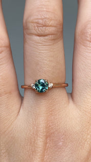 Sofia Ring, 0.71ct Blue Green Queensland Sapphire