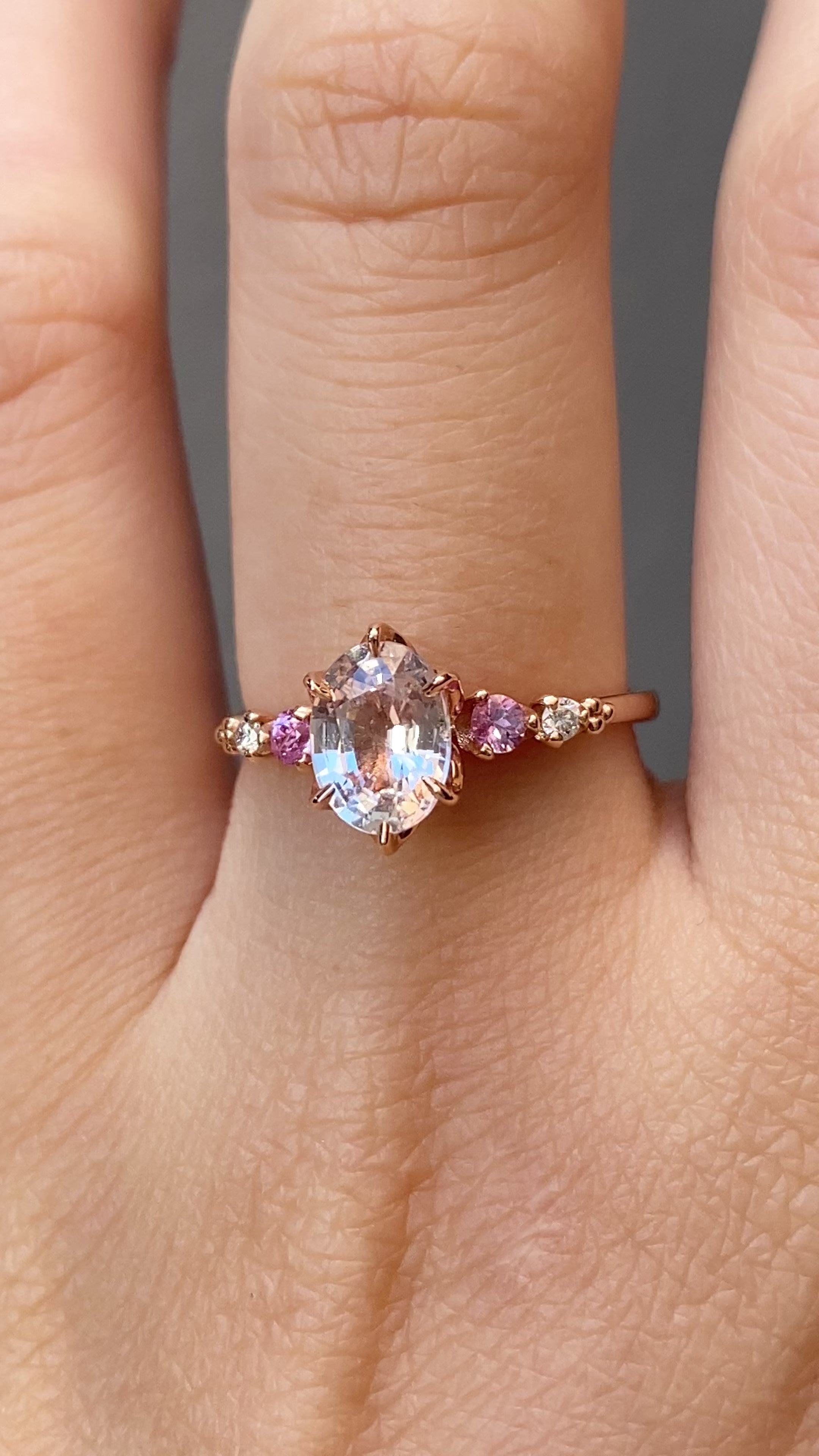 Estel Fleur Ring, 1.31ct Light Peach Madagascar