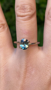 1.25ct Oval Cut Parti Blue Green Madagascar Sapphire SO604