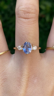 Ayana Ring, 1.36ct Blue Srilanka Sapphire