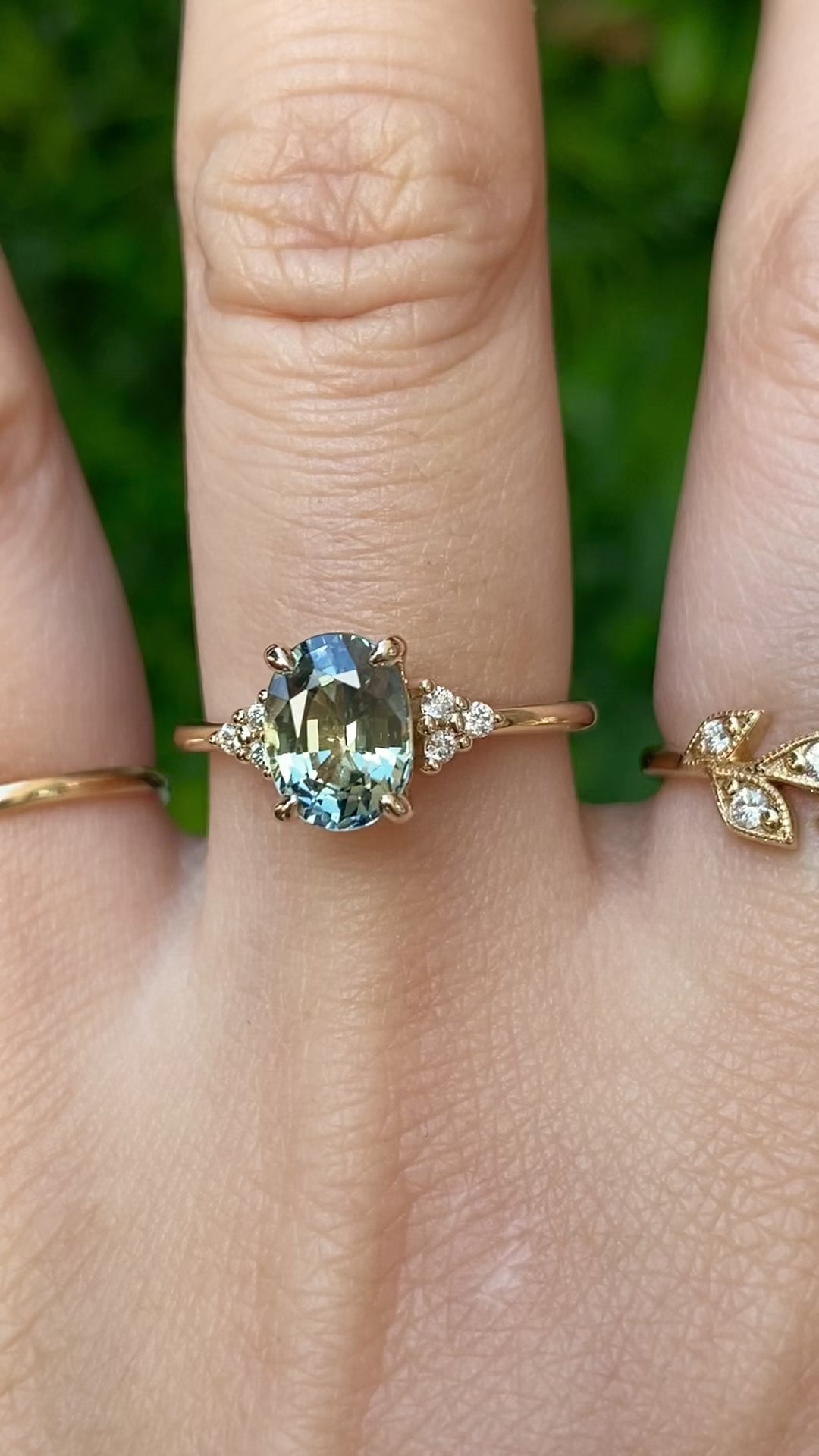 Teresa Ring, Blue Green Sapphire