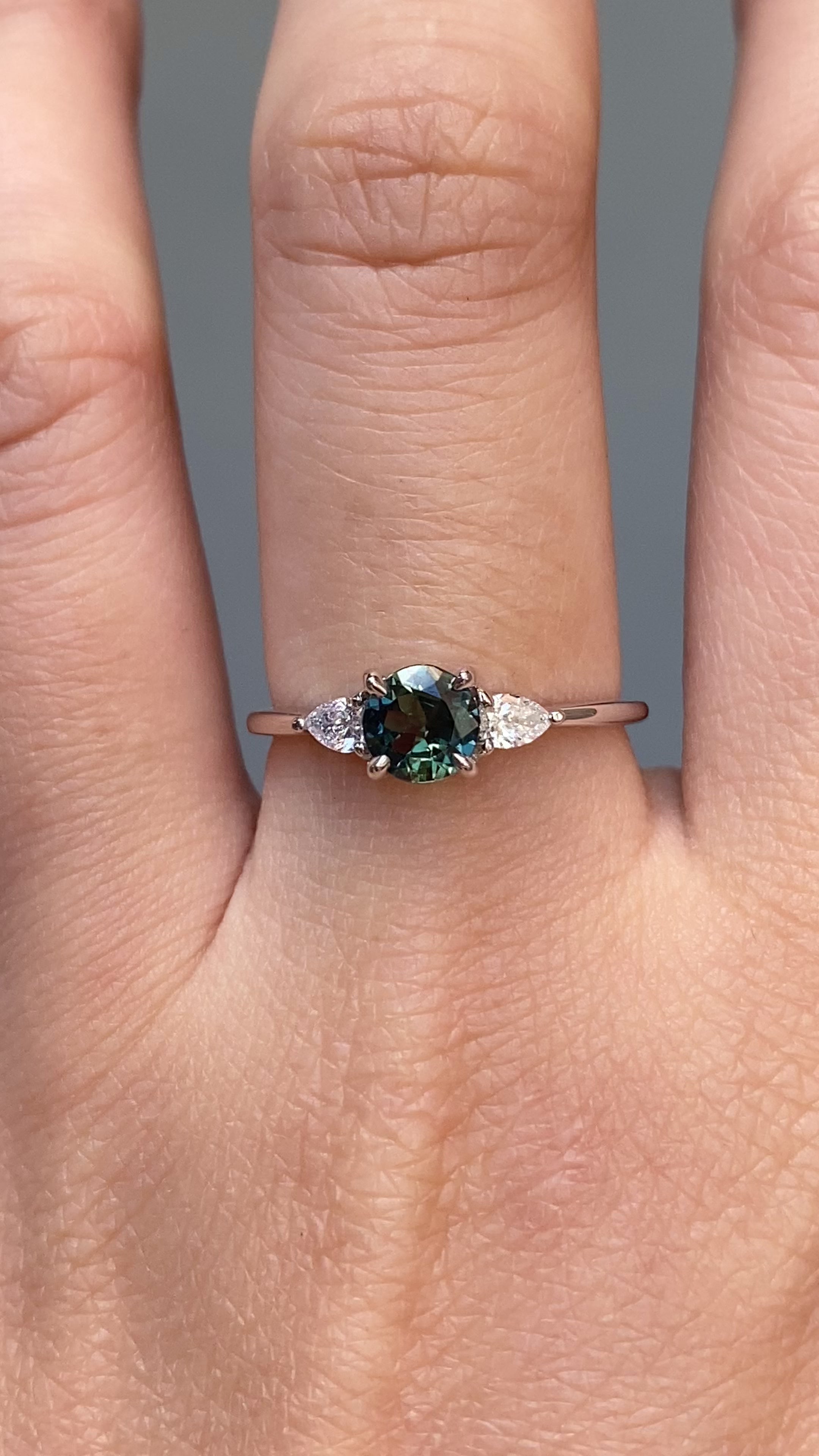 Olivia Ring, 0.66ct Green Queensland Sapphire