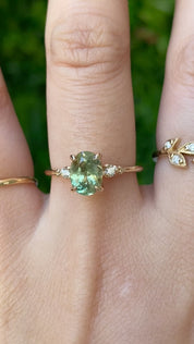 Estel Ring, 1.60ct Green Montana Sapphire