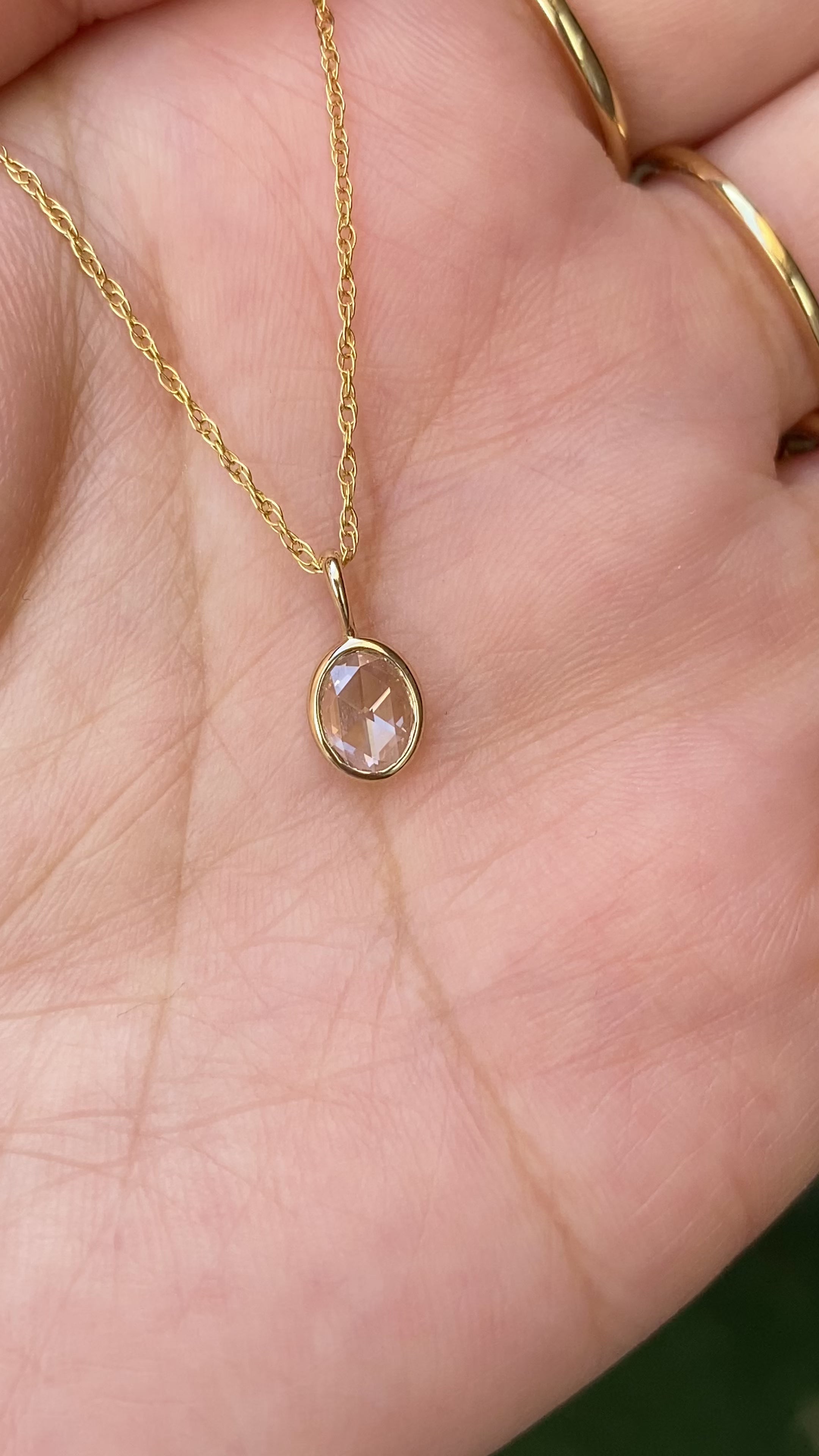 Bezel Rose-Cut Diamond Charm
