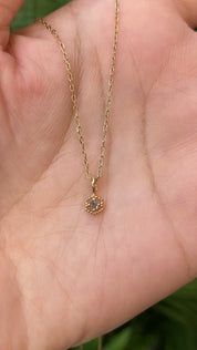 Milgrain Hexagon Birthstone Necklace