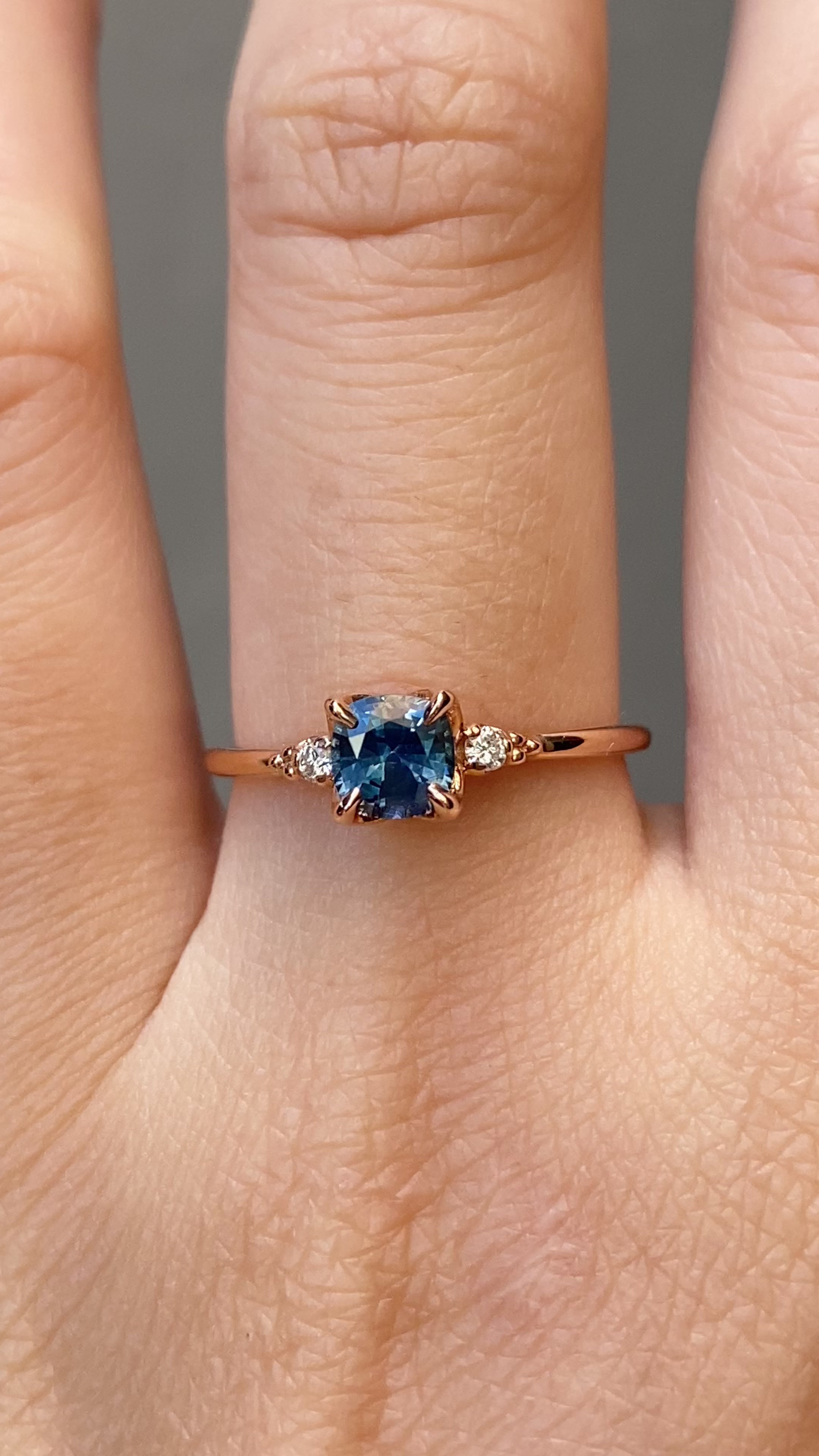 Estel Ring, 0.76ct Blue Montana Sapphire