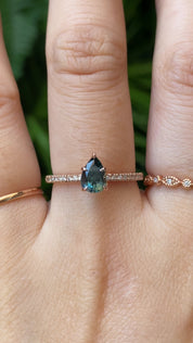 Maria Ring, Teal Blue Sapphire