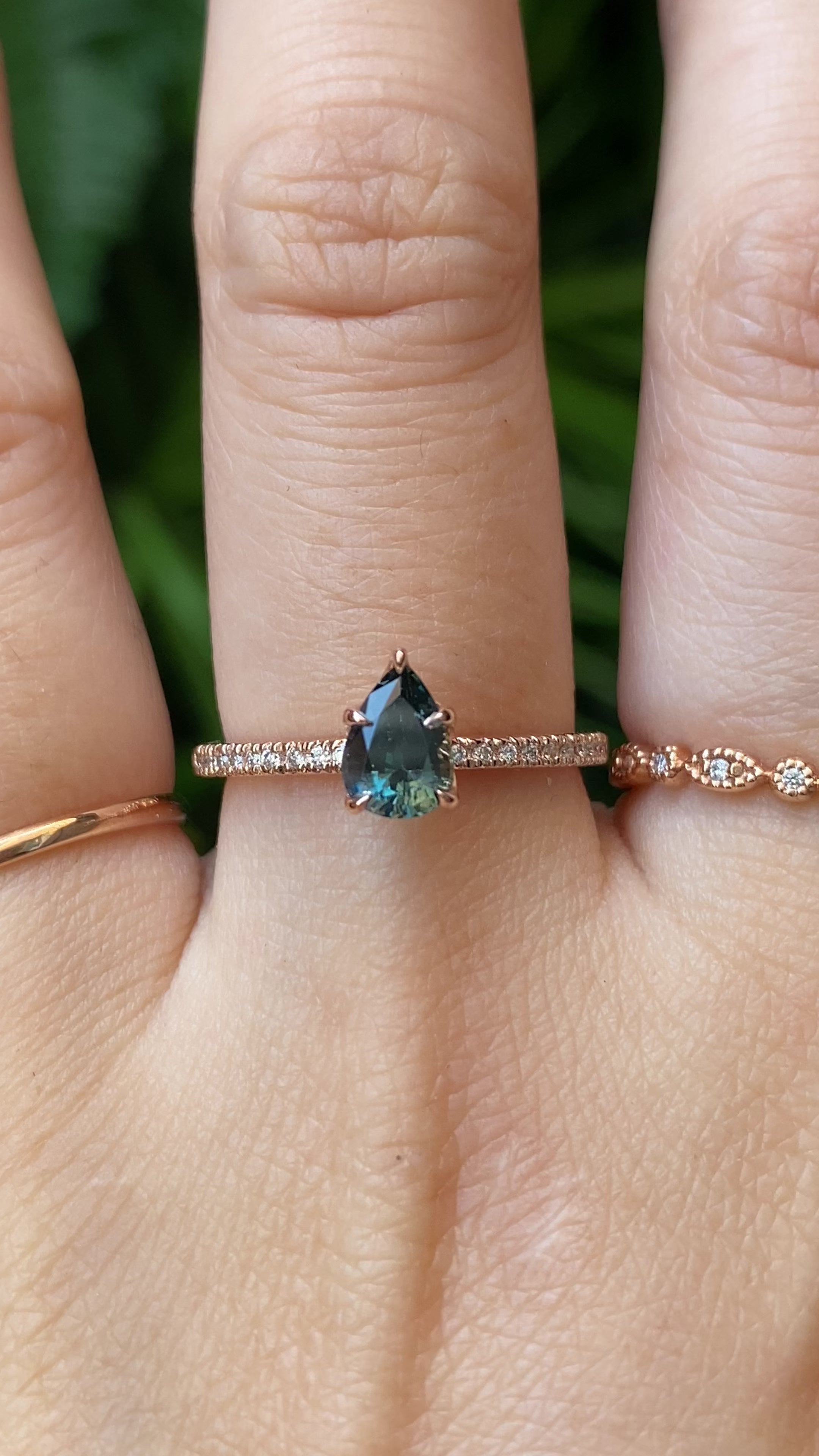 Maria Ring, Teal Blue Sapphire