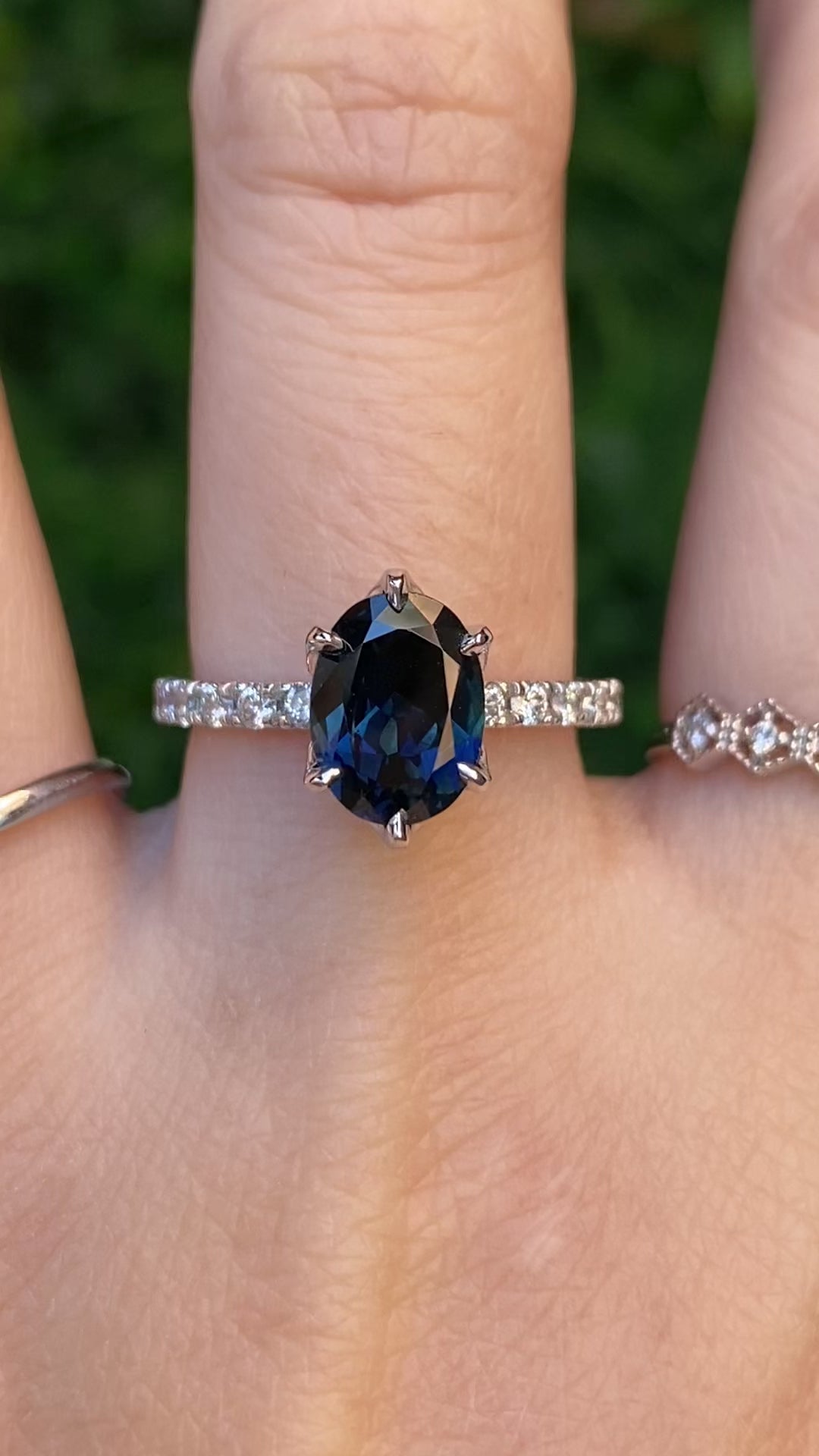 Maria Luxe Ring, 2.39ct Deep Blue Queensland Sapphire