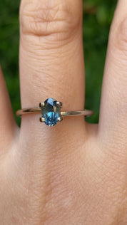 0.96ct Oval Cut Blue Green Montana Sapphire